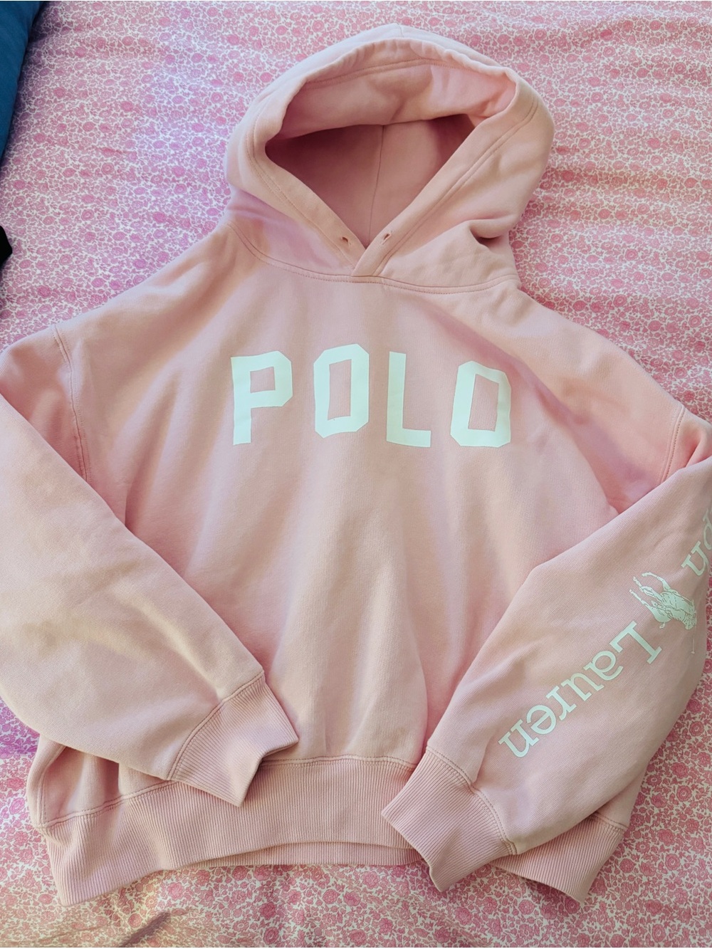 Ralph Lauren Pink Fleece Pullover Hoodie